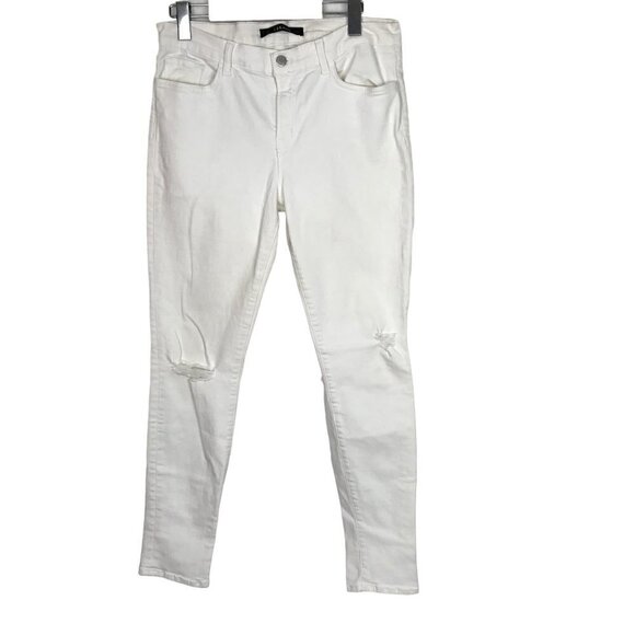 J Brand White Distressed Jeans Size 32 - Picture 3 of 9